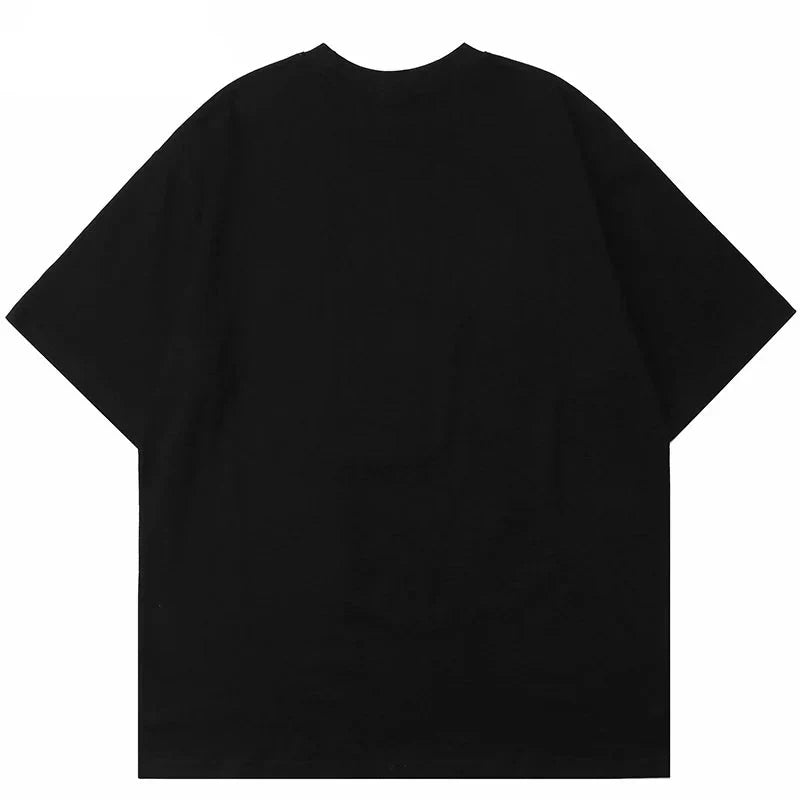 Shadow Letter Printed Hip Hop T-Shirt