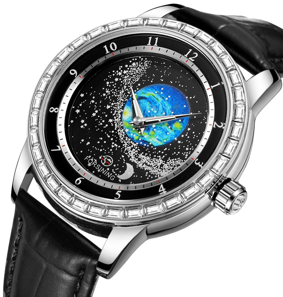 Earth Star Moon Set With Diamonds Watch