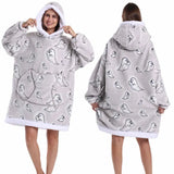 Strawberry Printed Oversized Blanket Hoodie