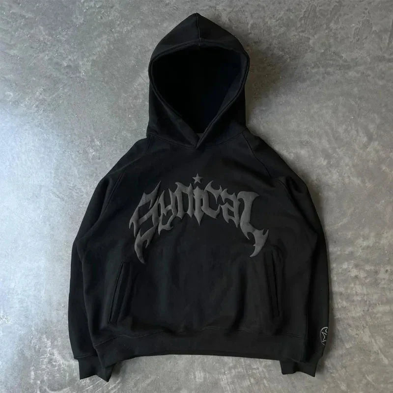 Y2K Letter Print Zip Vintage Hoodie