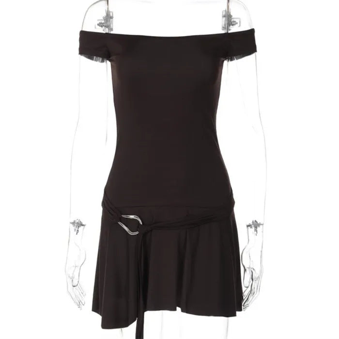 Grunge Off Shoulder Mini Dress