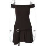 Grunge Off Shoulder Mini Dress