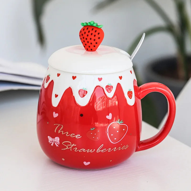 Cute Strawberry Ceramic Mug