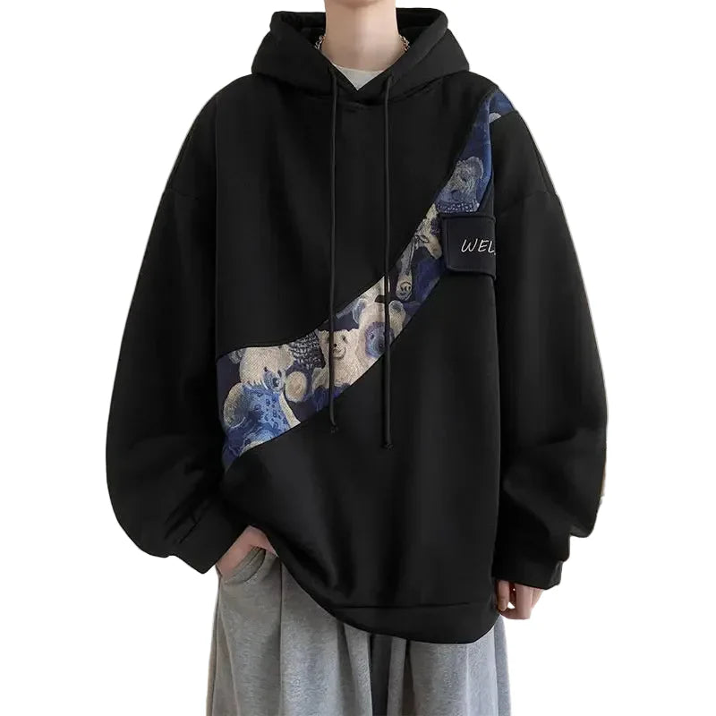 Embroidered Bear Pattern Oversized Hoodie