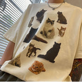 Y2k Cat Party Casual T-shirt