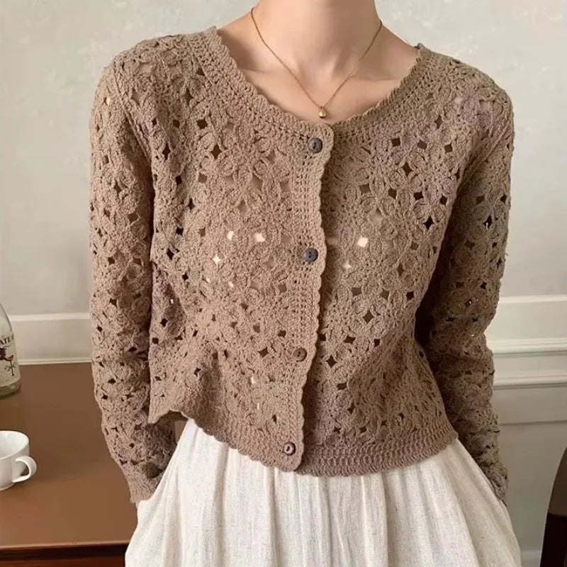 Crochet Openwork Hollow Out Cardigan