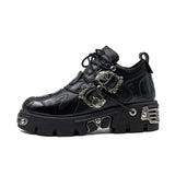 Gothic Rock Leather Platform Shoes