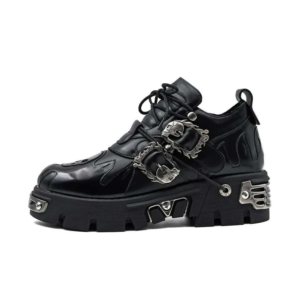Gothic Rock Leather Platform Shoes