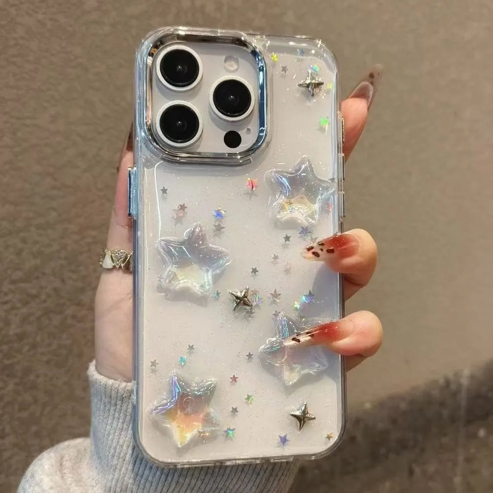 3D Star Bling Glitter Shockproof iPhone Case