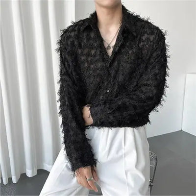 Y2K Fringe Shirt im koreanischen Stil