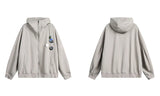 New Round Neck Zip-Up Hoodie Sweatshirt