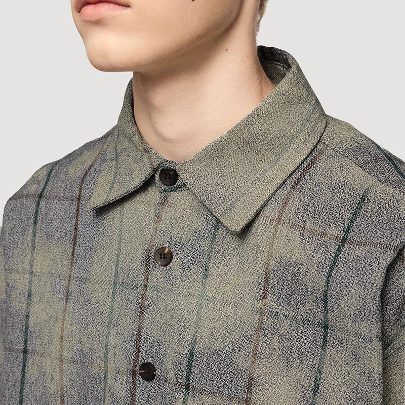 Y2k Plaid Oversized Long-Sleeved Shirt