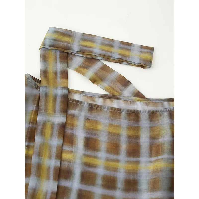 Round Neck With Scarf Wide Sleeves Blouse