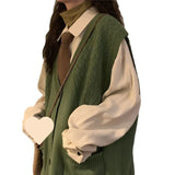 Dark Academia Sleeveless Cardigan