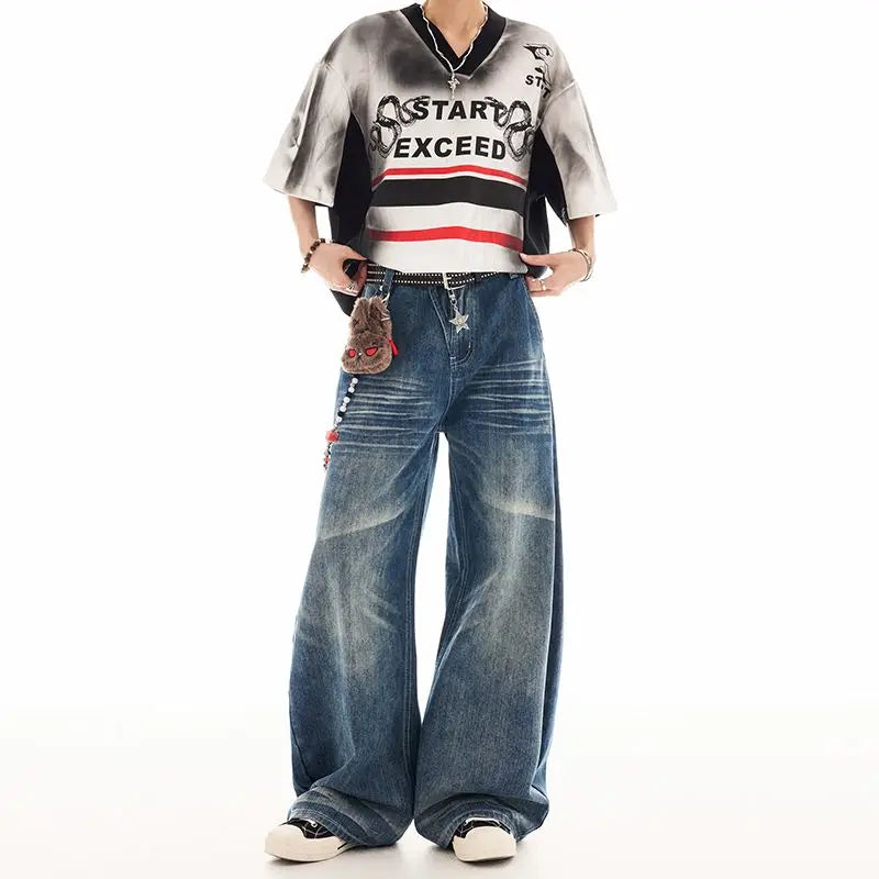 High Waist Washed Jeans