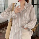 Casual Simple Striped Long Sleeve Shirt