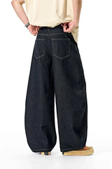 Denim Loose Fit Cut Wide Leg Jeans