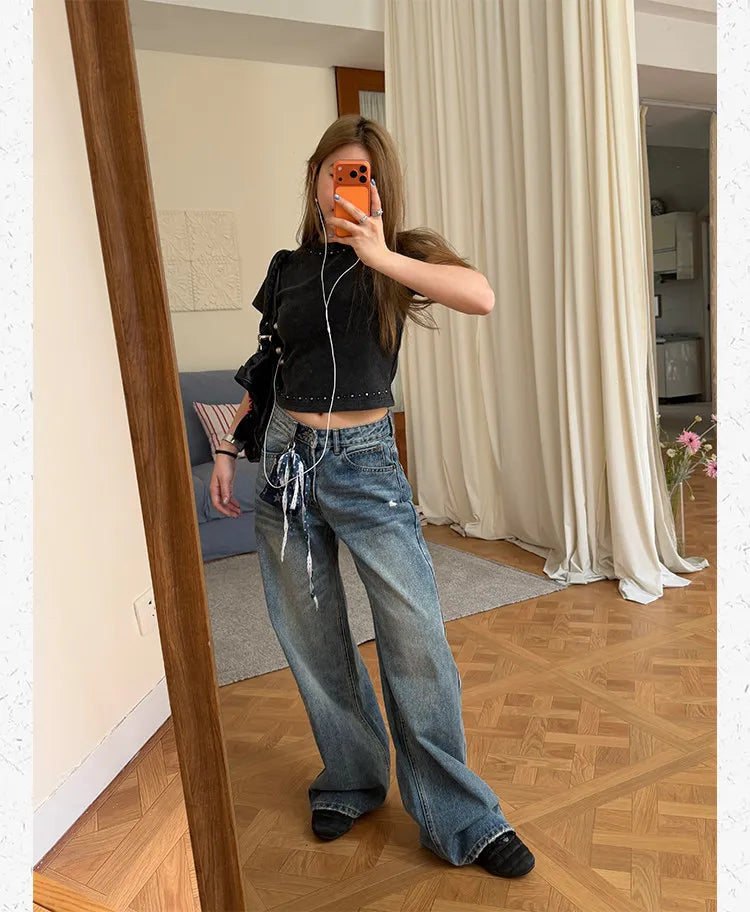 Vintage Star Low Waist Straight Leg Jeans