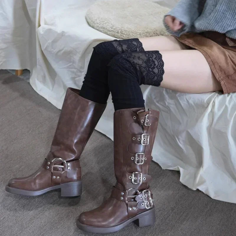 Knit Thigh High School Socks