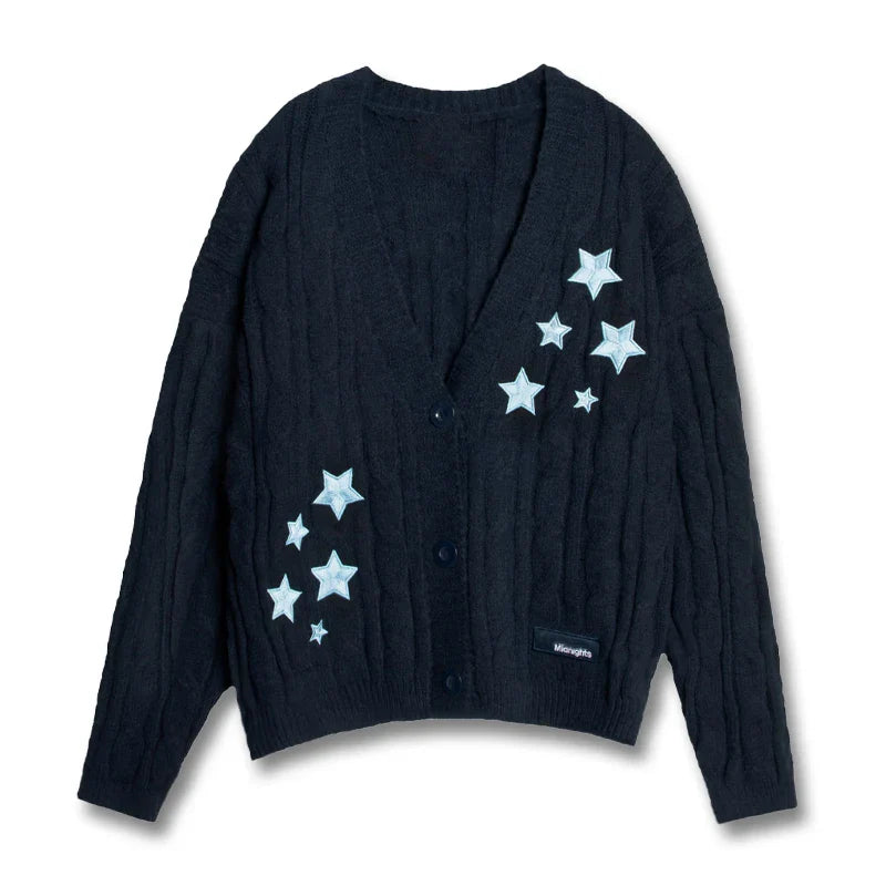 Midnight Knitted Stars Cardigan