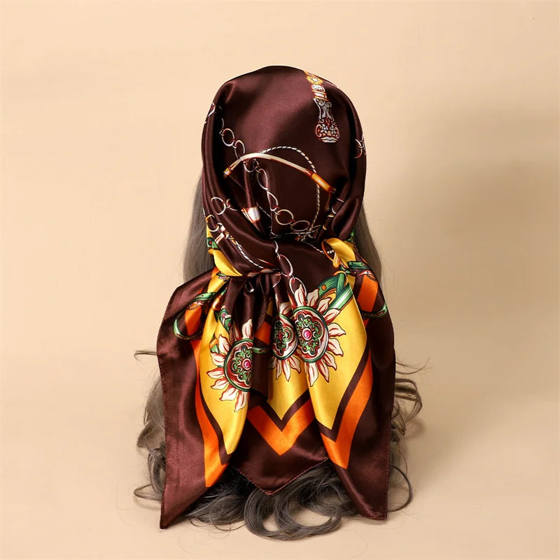 Summer Concert Silk Satin Head Scarf