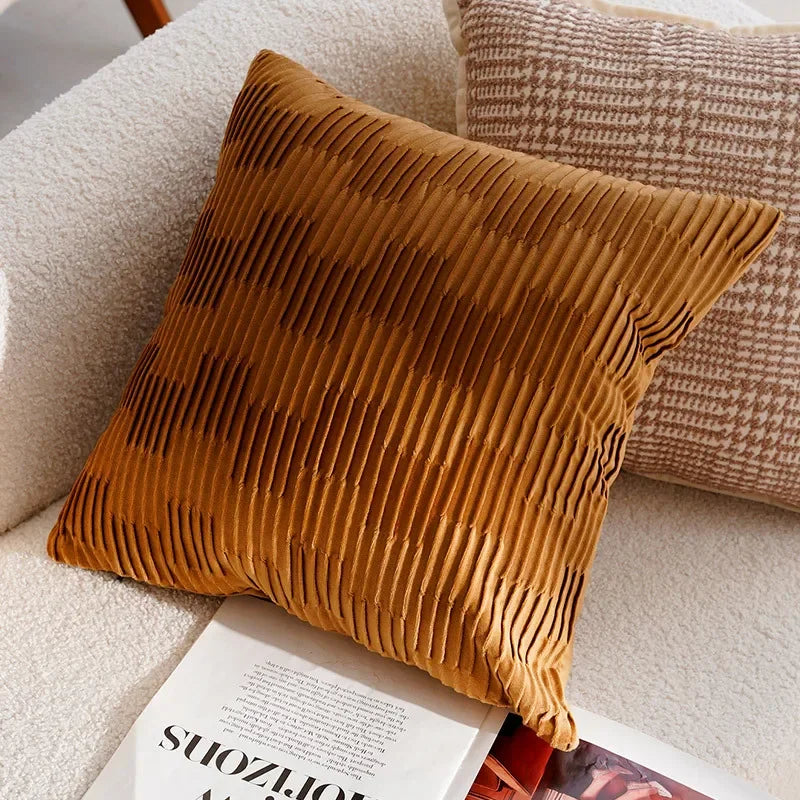 Light Luxury Throw Brown Pillow Cover