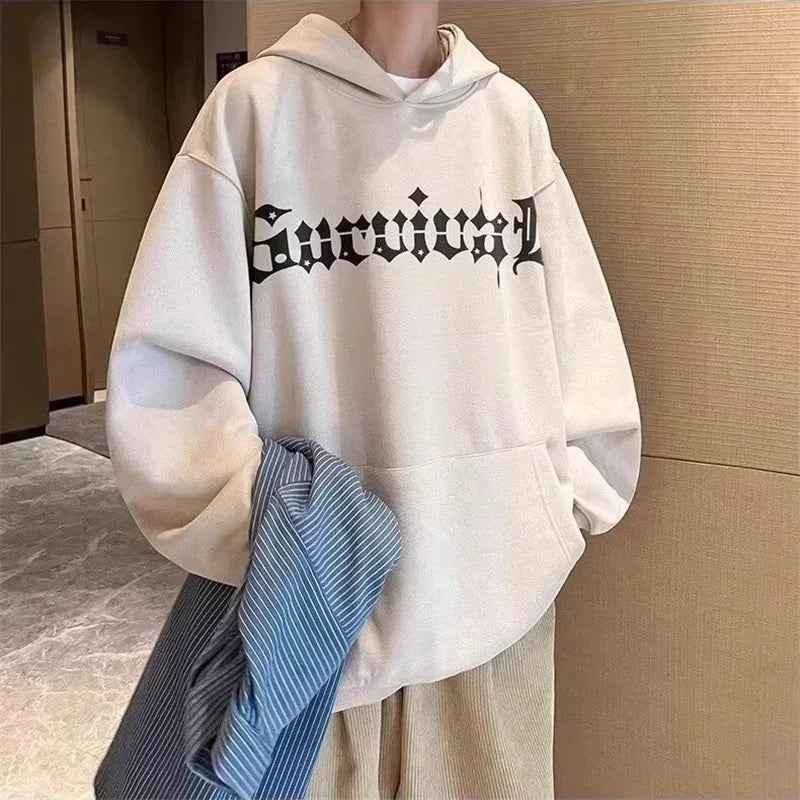 Gothic Spider Printed Oversized Hoodie