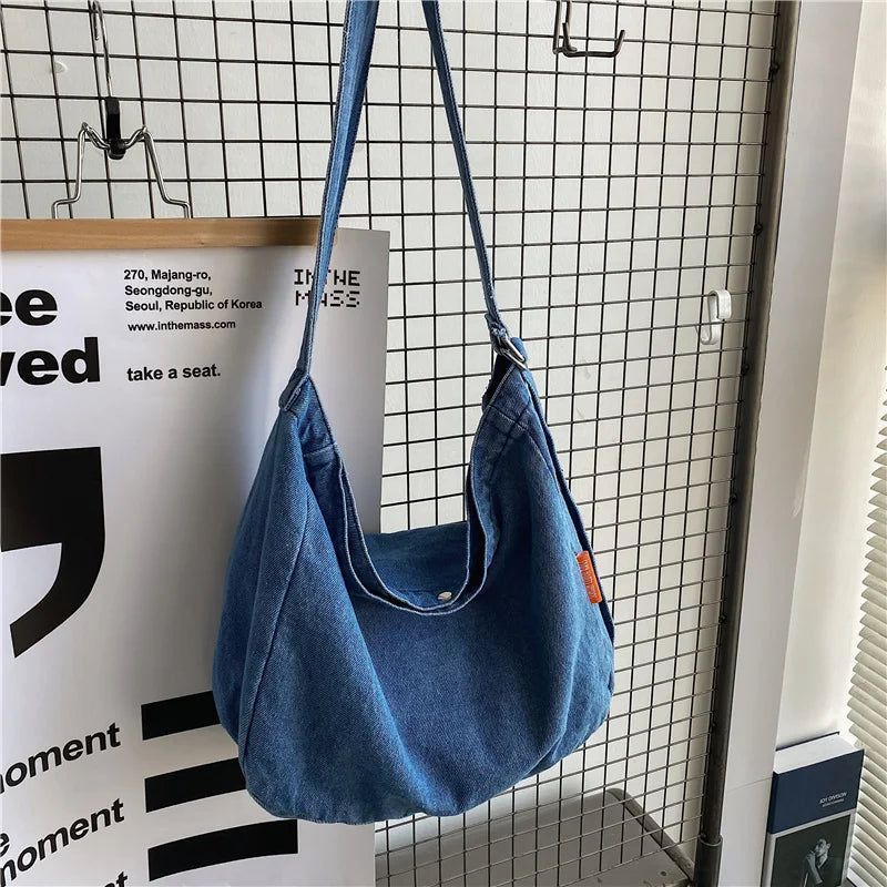 Vintage Denim Shoulder Bag
