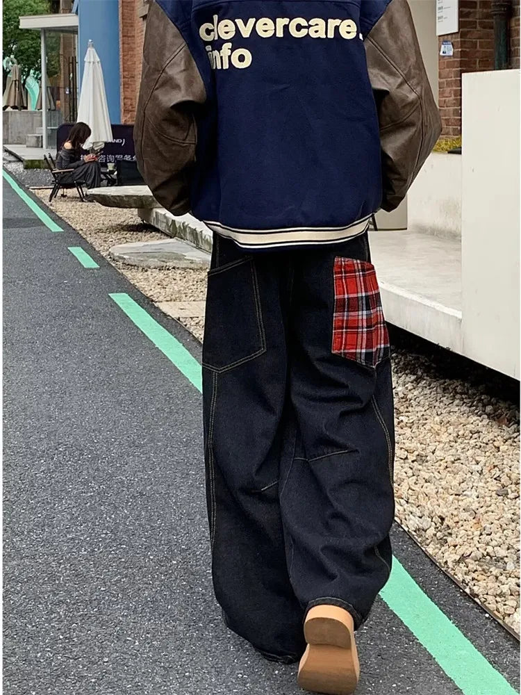 OG Red Plaid Washed Black Jeans