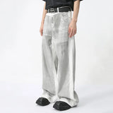 Cyperpunk Washed White Straight Leg Pants