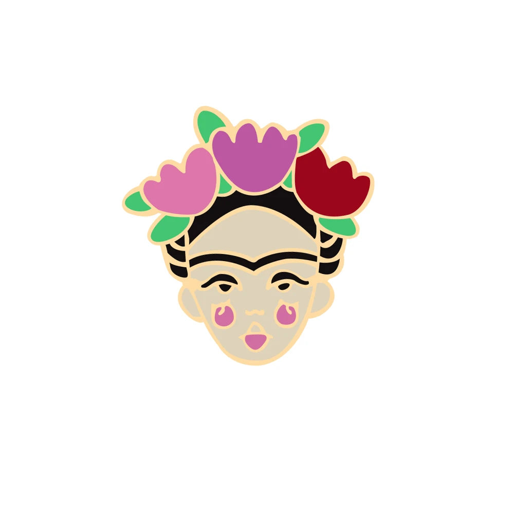 Women Pink Rose Enamel Brooches