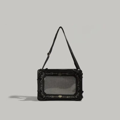 Bolso cruzado transparente con diseño dulce Y2K