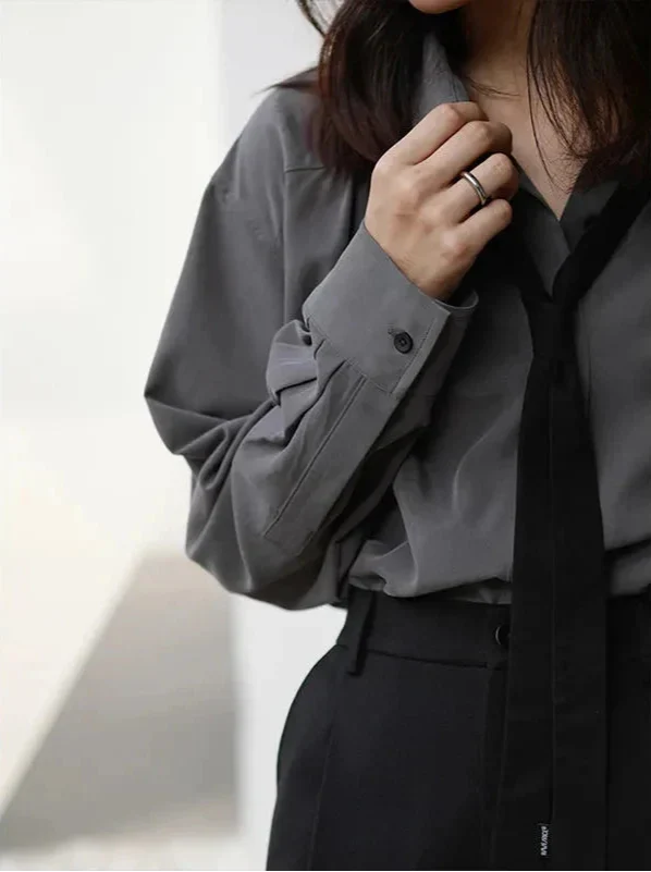 Minimalist Corporate Style Oversize Button Shirt
