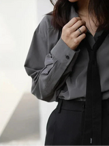 Minimalist Corporate Style Oversize Button Shirt