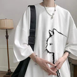 Loose Fit Summer Cat T-Shirt