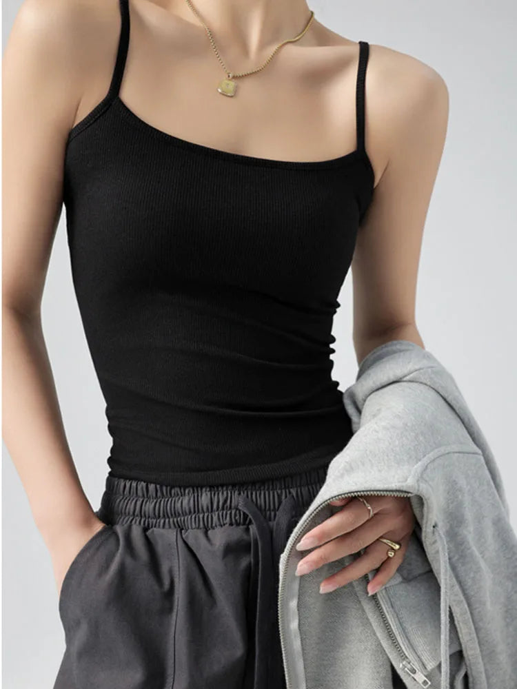 Basic Sleeveless Coffee Tank Top
