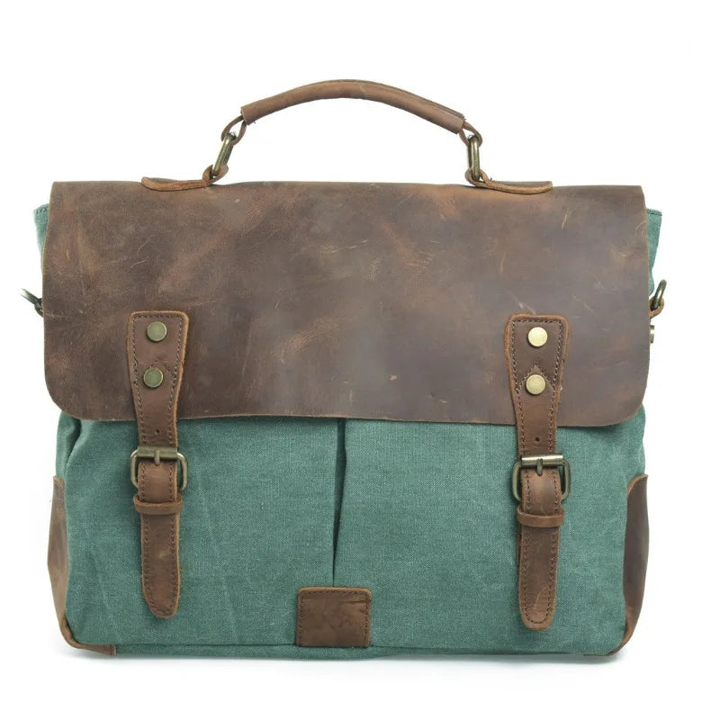 Leather Layer Old School Style Messenger Bag