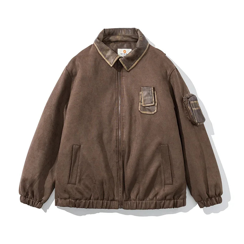 Koreanische Cozy Gesteppte Retro Cargo Jacke