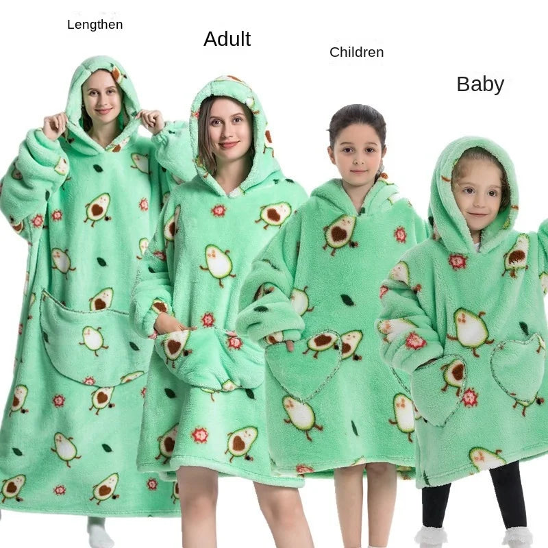 Family Oversize Sherpa Blanket Hoodie