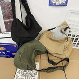 Y2K Large Canvas Messenger Bag