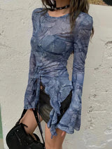 Grunge Vintage Hollow Out Blouses