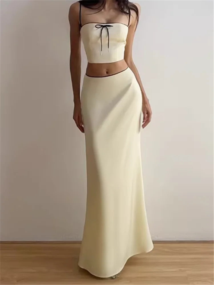 Y2K Maxi Skirt & Top Set