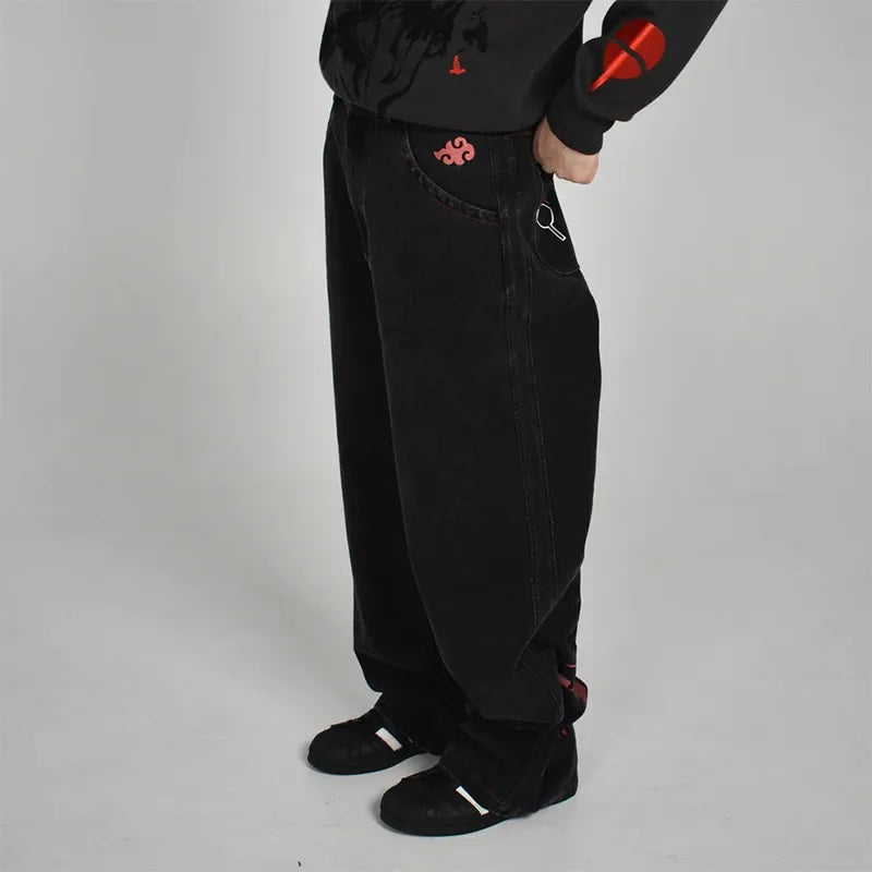 Vintage Anime Print Baggy Low Rise Jeans