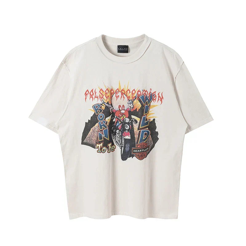 Vintage Anime Print Loose T-Shirt