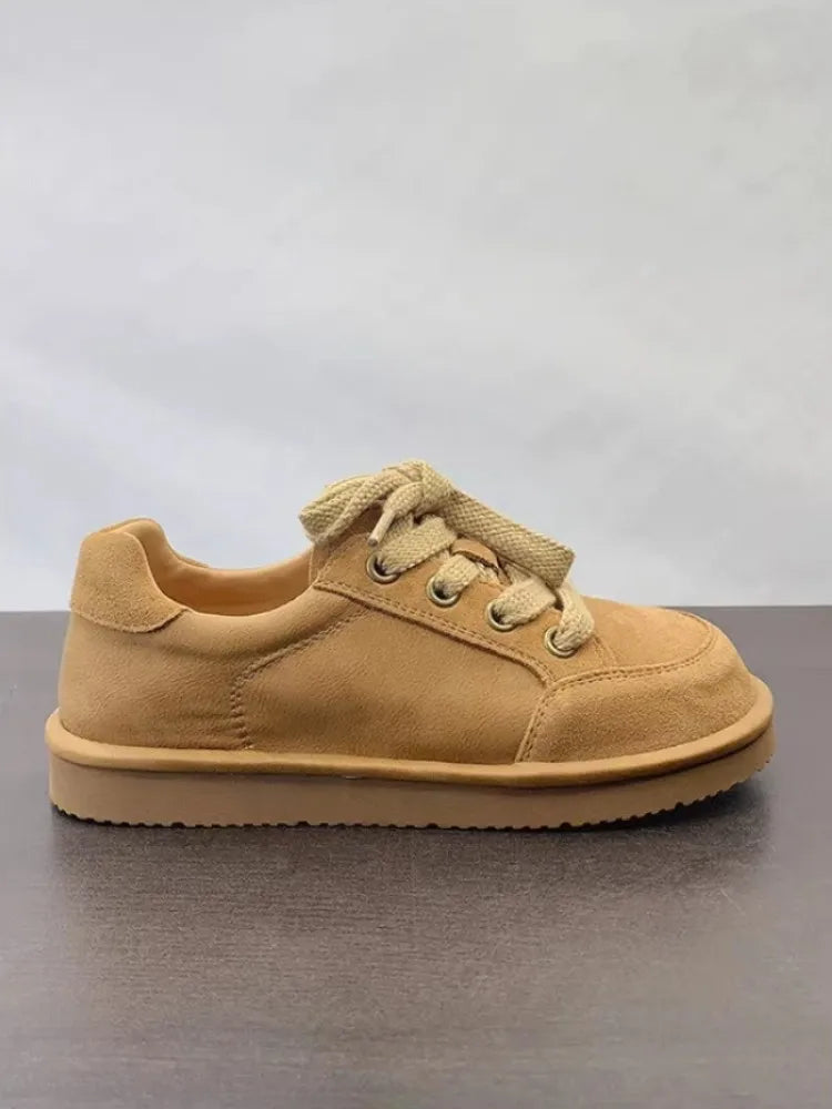 Thick Platform Lace-Up Leather Shoes