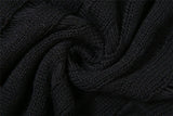 Y2K Black Grunge Sheer Lace Up Knitted Top