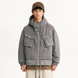 Winter Hooded Down Cargo Jacket