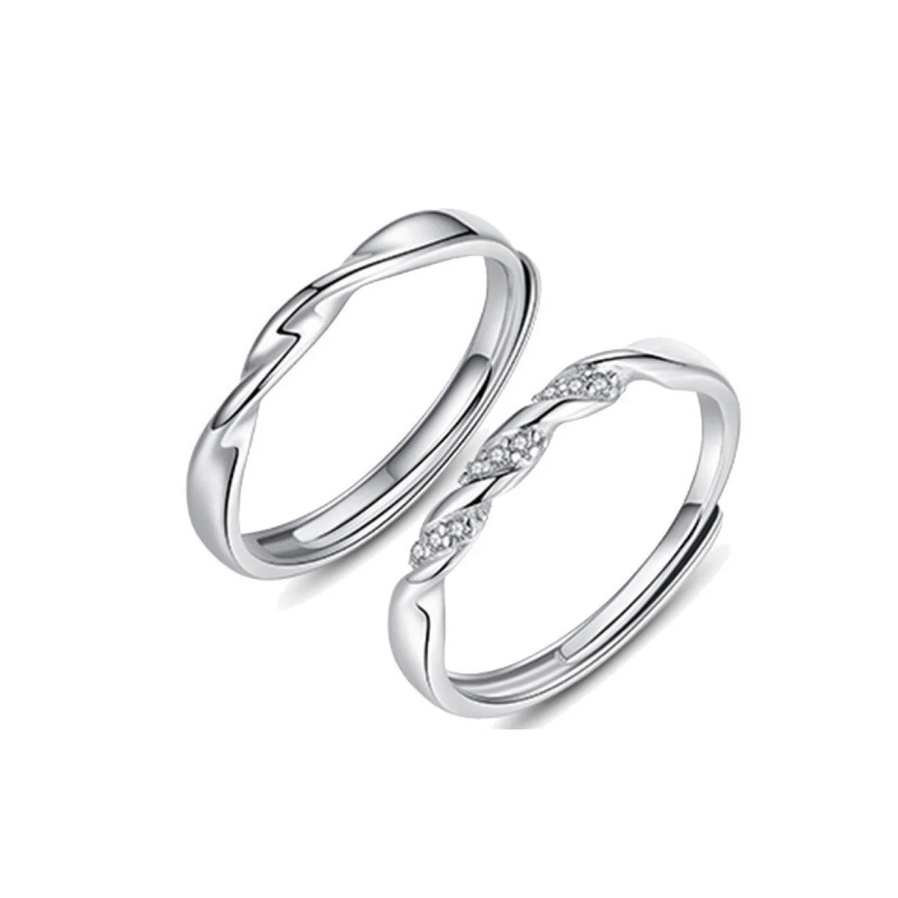 Vintage Shiny Sterling Couple Ring