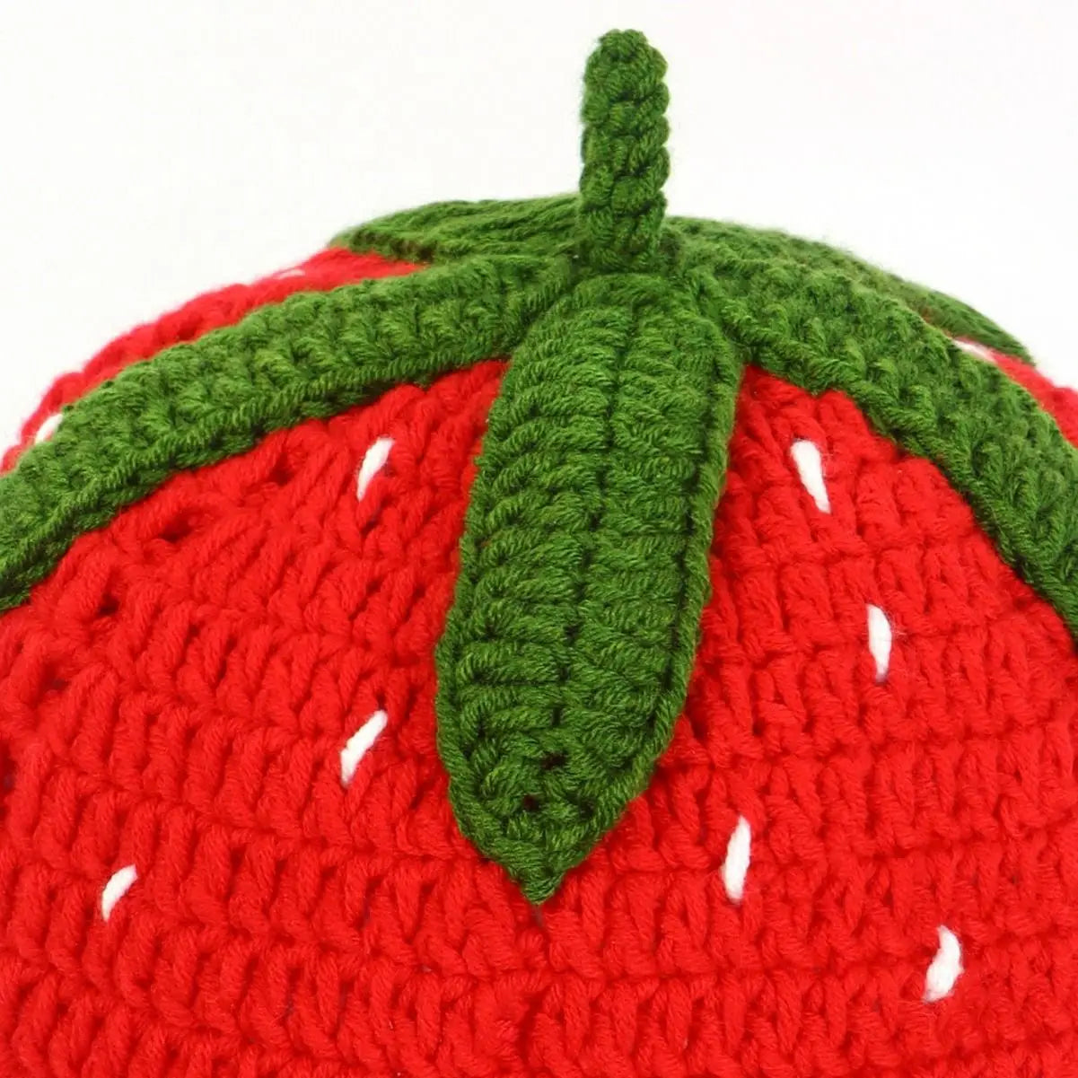 Handmade Crochet Cute Red Strawberry Hat