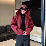 Cyberpunk Hooded PU Leather Jacket